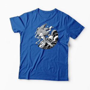 Tricou Personalizat Sonic Monochrome - Bărbați-Albastru Regal