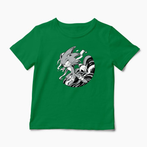 Tricou Personalizat Sonic Monochrome - Copii-Verde