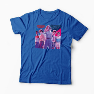 Tricou Personalizat Stranger Things 4 Gang - Bărbați-Albastru Regal