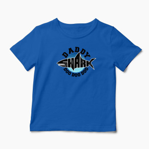 Tricou Personalizat Tată Rechin Do Do Do - Copii-Albastru Regal