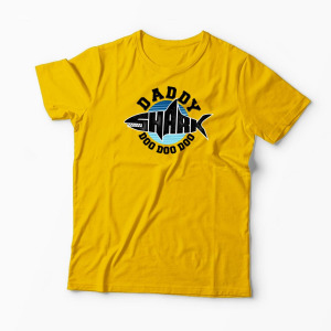 Tricou Personalizat Tată Rechin Do Do Do - Bărbați-Galben