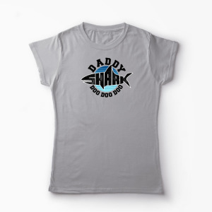 Tricou Personalizat Tată Rechin Do Do Do - Femei-Gri