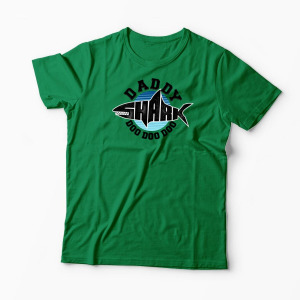 Tricou Personalizat Tată Rechin Do Do Do - Bărbați-Verde