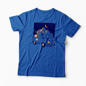 Tricou Personalizat VW T1 Rulotă Munți - Bărbați-Albastru Regal