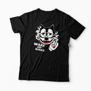 Tricou Personalizat Wake And Bake High - Bărbați-Negru