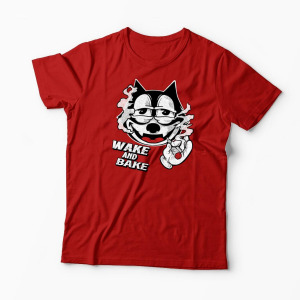 Tricou Personalizat Wake And Bake High - Bărbați-Roșu