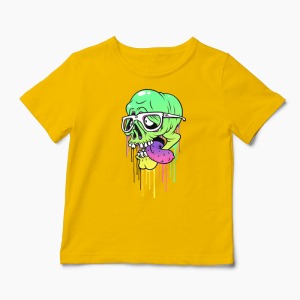Tricou Personalizat Craniu Colorat  - Copii-Galben