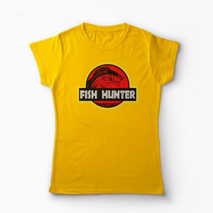 Tricou Pescar - Vânător de Pești - Femei-Galben