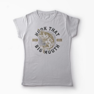 Tricou Pescuit - Hook That Big Mouth - Femei-Gri
