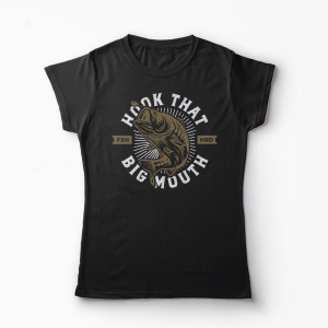Tricou Pescuit - Hook That Big Mouth - Femei-Negru