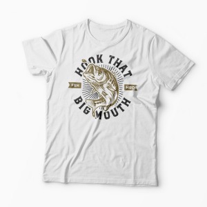 Tricou Pescuit - Hook That Big Mouth - Bărbați-Alb
