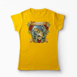 Tricou Pescuit - Vânător de Recorduri - Femei-Galben