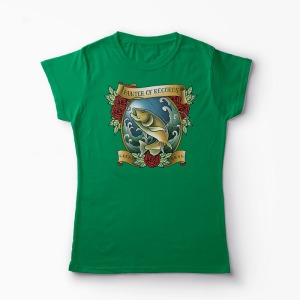 Tricou Pescuit - Vânător de Recorduri - Femei-Verde