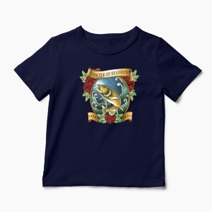 Tricou Pescuit - Vânător de Recorduri - Copii-Bleumarin