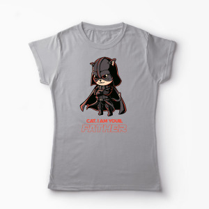 Tricou Pisică, eu sunt tatăl tău - Femei-Gri