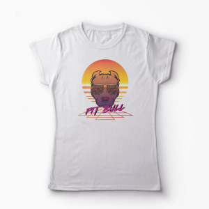 Tricou Pit Bull - Femei-Alb