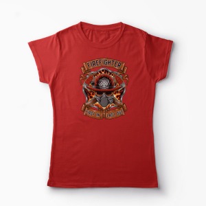 Tricou Pompier - Femei-Roșu