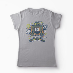 Tricou Retro Gamer - Femei-Gri
