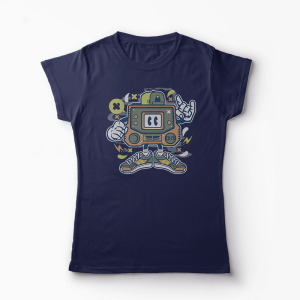 Tricou Retro Gamer - Femei-Bleumarin