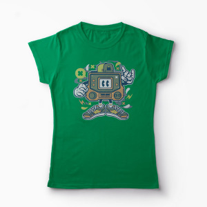 Tricou Retro Gamer - Femei-Verde