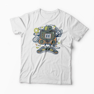 Tricou Retro Gamer - Bărbați-Alb