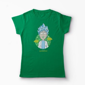 Tricou Rick Sanchez - I'm Just Saiyantist - Femei-Verde