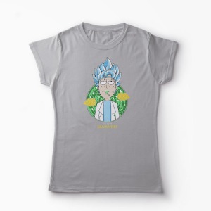 Tricou Rick Sanchez - I'm Just Saiyantist - Femei-Gri