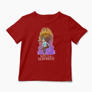 Tricou Rick Sanchez Winter is Wrecked - Copii-Roșu