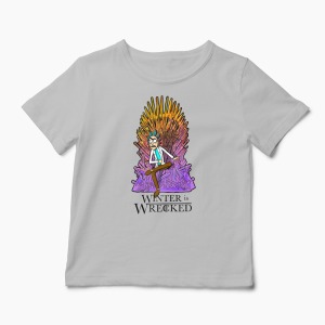 Tricou Rick Sanchez Winter is Wrecked - Copii-Gri