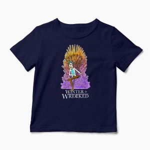Tricou Rick Sanchez Winter is Wrecked - Copii-Bleumarin