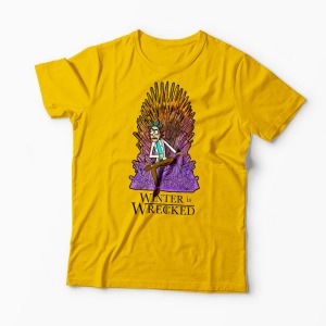 Tricou Rick Sanchez Winter is Wrecked - Bărbați-Galben