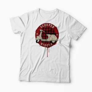 Tricou Scooter Riders  - Bărbați-Alb