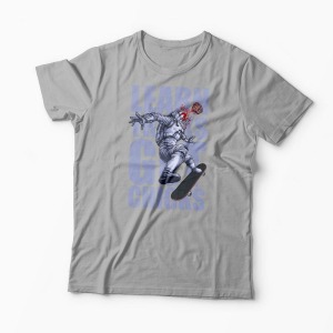 Tricou Skateboard Learn Tricks Get Chicks - Bărbați-Gri