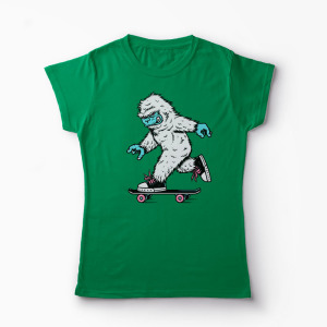 Tricou Skateboarding Yeti - Femei-Verde