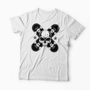 Tricou Skater Skull - Bărbați-Alb