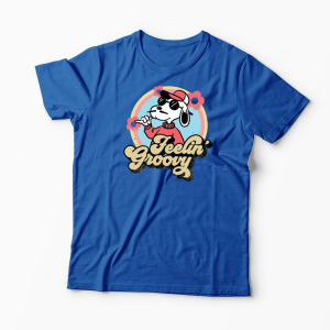 Tricou Snoopy Feelin Groovy Retro - Bărbați-Albastru Regal