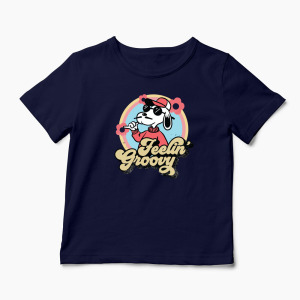 Tricou Snoopy Feelin Groovy Retro - Copii-Bleumarin