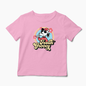 Tricou Snoopy Feelin Groovy Retro - Copii-Roz