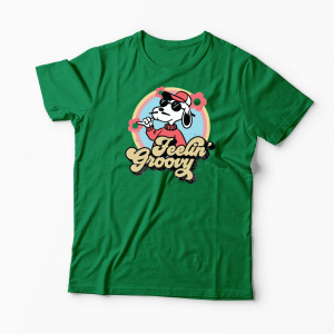 Tricou Snoopy Feelin Groovy Retro - Bărbați-Verde