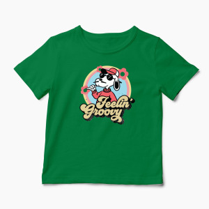 Tricou Snoopy Feelin Groovy Retro - Copii-Verde