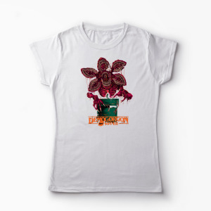 Tricou Stranger Things Demogorgon Super - Femei-Alb