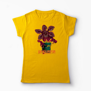 Tricou Stranger Things Demogorgon Super - Femei-Galben