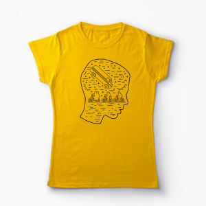 Tricou Stranger Things Team Eleven - Femei-Galben