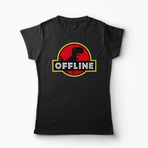 Tricou T-Rex Offline - Femei-Negru