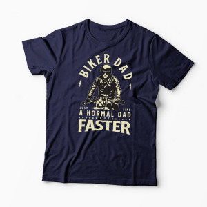 Tricou Tată Motociclist La Fel Ca Un Tată Normal, Dar Mai Rapid - Bărbați-Bleumarin