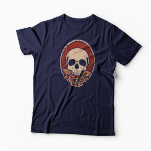 Tricou Tatuaj Craniu Flowskull - Bărbați-Bleumarin