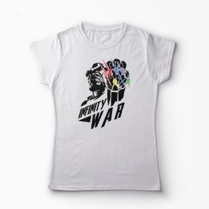 Tricou Thanos Infinity War Marvel - Femei-Alb