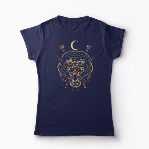 Tricou Tigru Luptător - Femei-Bleumarin