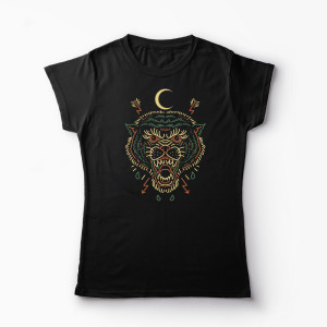 Tricou Tigru Luptător - Femei-Negru