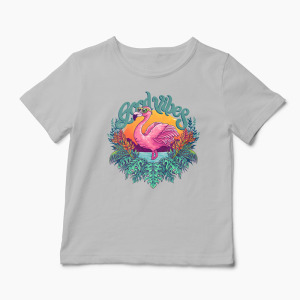 Tricou Tropical Flamingo - Copii-Gri